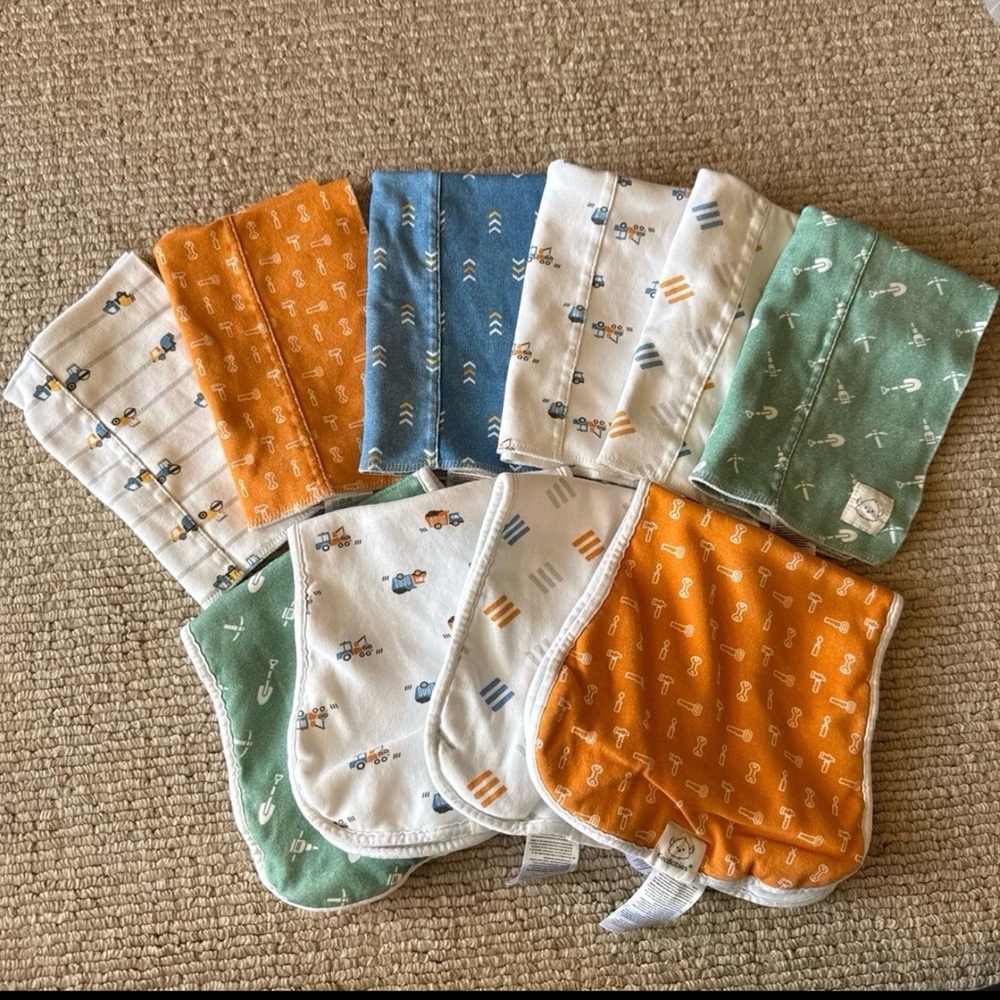 KeaBabies Cotton Burp Cloths Set